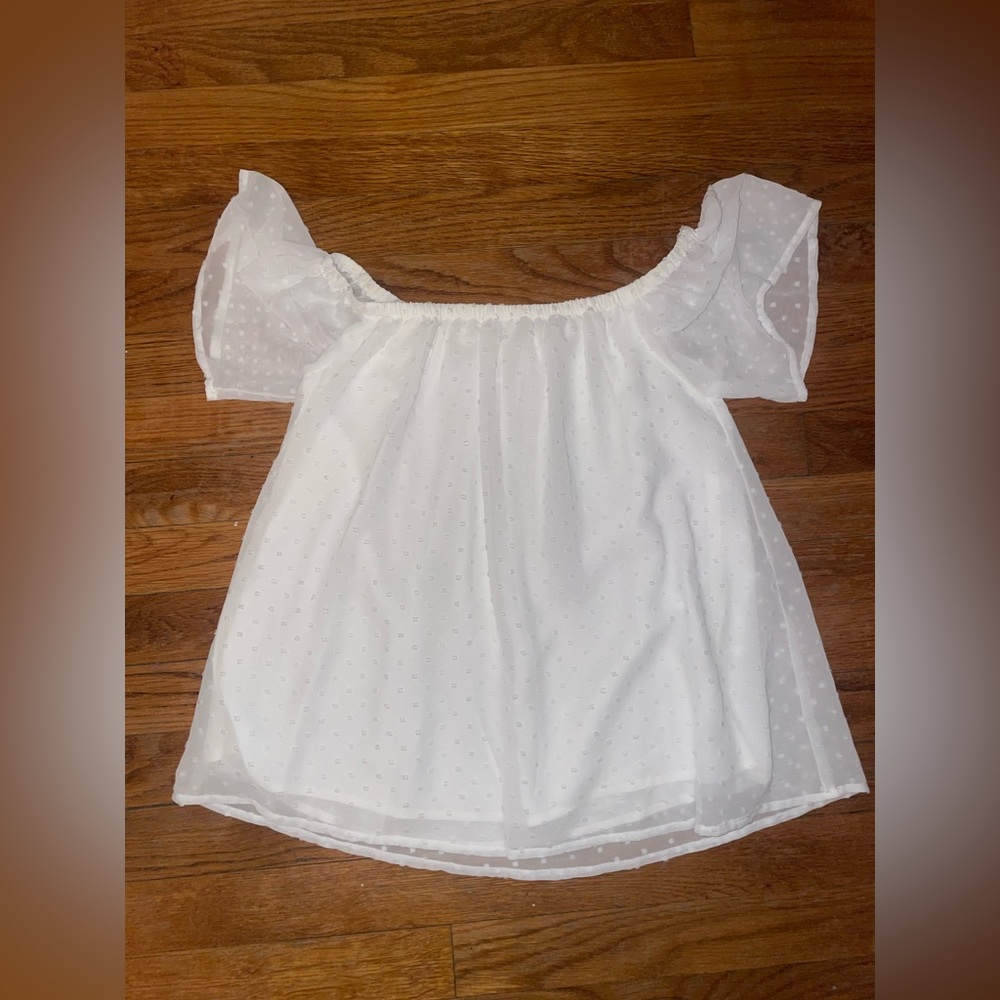 Francesca’s White shoulder blouse